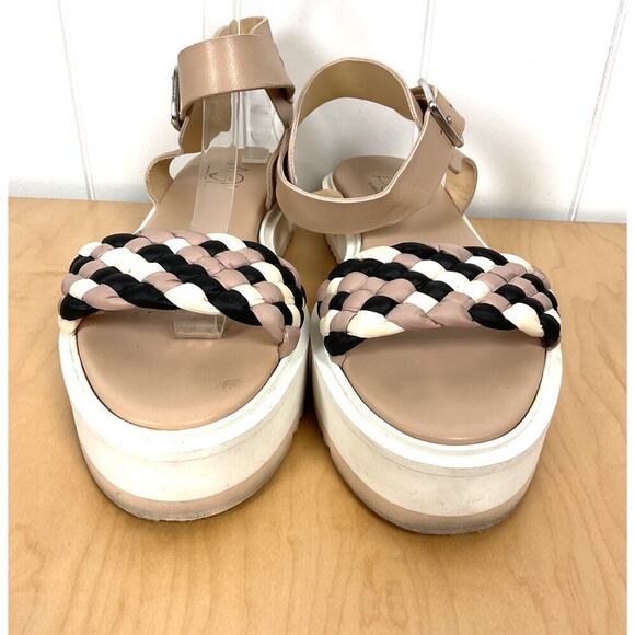 AGL Attilio Giusti Leombruni Mirea Braided Leather Platform Sandal Size 40 - Picture 5 of 9